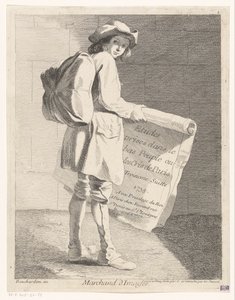 Venditore ambulante di stampe da Anne Claude Philippe Caylus