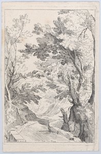 Un sentiero con parapetto in una foresta, XVIII secolo da Anne Claude Philippe de Caylus