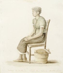 Ritratto di profilo di una donna afroamericana seduta, non datato da Anne Marguerite Hyde de Neuville