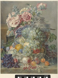 Natura morta con frutta e fiori