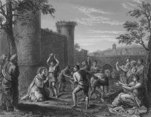 La lapidazione di Santo Stefano da Annibale (after) Carracci