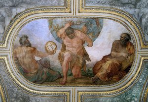 Ercole porta la volta celeste per Atlante (Affresco nel Camerino)