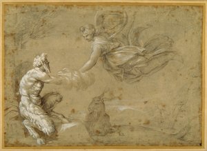Pan presenta la lana a Diana da Annibale Carracci