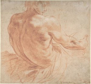 Giovane seduto rivolto a destra, visto da dietro da Annibale Carracci