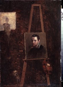 Autoritratto al cavalletto, 1603-04 da Annibale Carracci