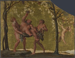 Silenus raccoglie uva da Annibale Carracci