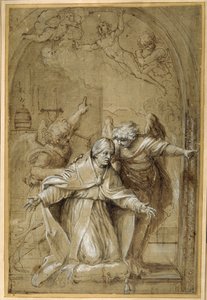 San Gregorio assistito dagli angeli che pregano per le anime del Purgatorio da Annibale Carracci