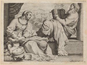 La Sacra Famiglia con San Giovanni Battista da Annibale Carracci