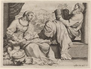 La Sacra Famiglia con San Giovanni Battista da Annibale Carracci