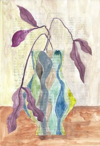 Vaso decorato con foglie da Annick