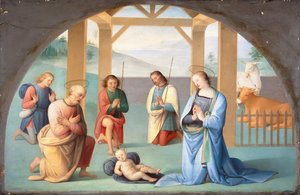 Adorazione del Bambino Gesù (dopo Perugino) (dettaglio)