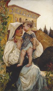 Una madre e un bambino italiani