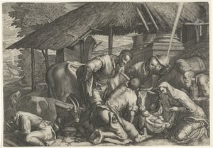 Adorazione dei pastori con pastorello dormiente