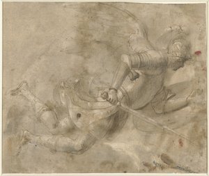 San Michele in armatura in volo da Anonymous
