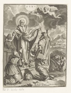 Rappresentazione allegorica con Cristo, Mosè e figura inginocchiata da Anonymous