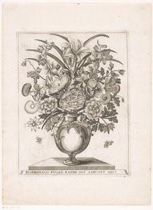 Fiori in vaso con mezze figure da Anonymous