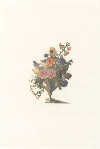 Vaso di fiori con fiori e malva