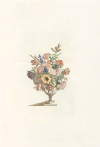 Vaso di fiori con girasole e tulipani da Anonymous