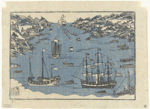 Navi straniere nel porto di Nagasaki da Anonymous