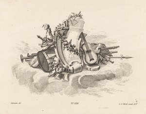 Cartiglio con strumenti musicali