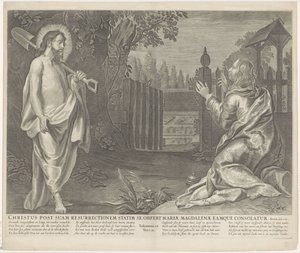 Cristo appare come giardiniere a Maria Maddalena (Noli me tangere) (serie: Bibbia reale) da Anonymous