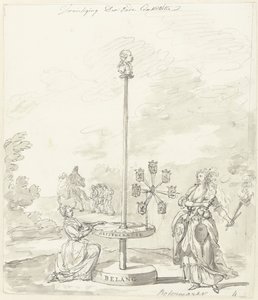 La distruzione della vecchia costituzione, decorazione al Botermarkt, 1795 da Anonymous