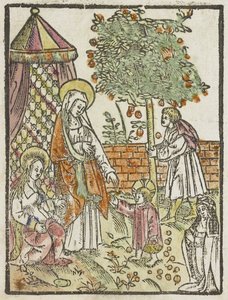 La sacra famiglia nel giardino da Anonymous