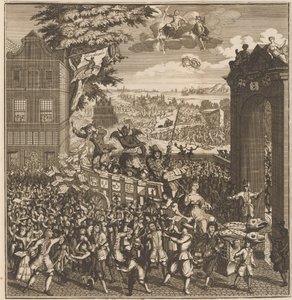 La bancarella della fiera dei commercianti di azioni, 1720 da Anonymous