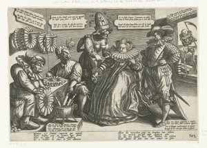 Diaboli partus superbia / Hoovaardije des Duyvels broersel (caricatura del colletto largo) da Anonymous