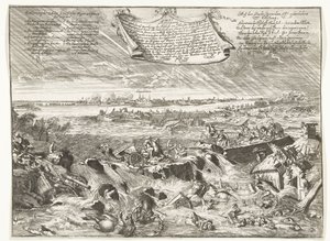 Rottura della diga vicino a Coevorden, 1673 da Anonymous