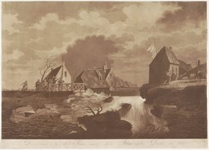 Rottura della diga di Arkelse presso Gorinchem, 1820 da Anonymous