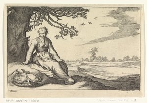 Una giovane donna sotto un albero da Anonymous