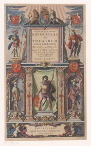 Facciata con personificazioni di cinque gruppi etnici Frontespizio per: Johannes Janssonius, Novus atlas, Sive theatrum (...) Tomus quartus, 1646
