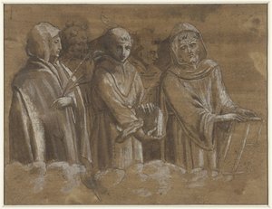Figure di martiri sopra un bordo di nuvole