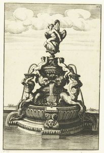 Fontana con Leda e il cigno (Architectura Curiosa Nova) da Anonymous