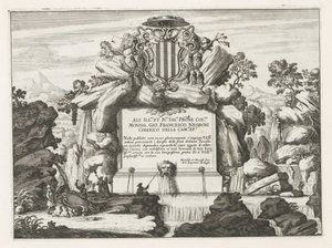Fontana con dedica e stemma di Giovanni Francesco Negroni da Anonymous