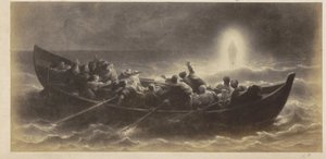 Fotoreproduzione di (presumibilmente) una stampa di apostoli che vedono Cristo camminare sull