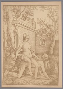 Fotoreproduzione della xilografia Aristotele e Fillide di Hans Baldung Grien da Anonymous