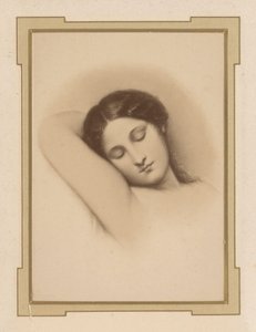 Riproduzione fotografica di un disegno di una donna dormiente