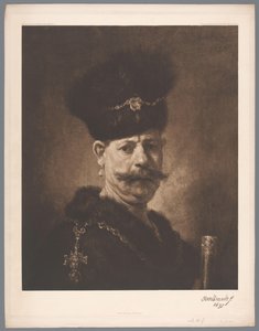 Riproduzione fotografica del dipinto Ritratto di un uomo di Rembrandt [?], coll. Hermitage a San Pietroburgo da Anonymous