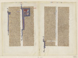 Frammento di una Bibbia, il libro dei Re, capitolo 2: Davide si inginocchia davanti a Saul