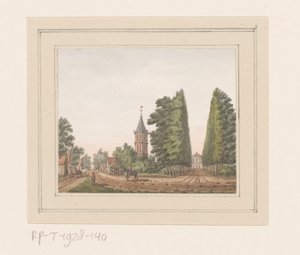 Veduta di Oostkapelle con Casa Rijnsburg in Zelanda da Anonymous