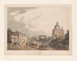 Vista di Waterloo dove le truppe francesi spostano un cannone da Anonymous