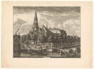 Vista della Chiesa Vecchia di Amsterdam dal Oudezijds Voorburgwal da Anonymous