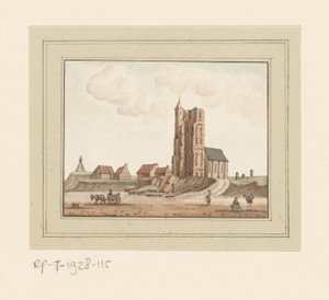 Vista sulla torre crollata a Egmond aan Zee da Anonymous