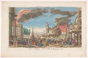 Veduta della presa e saccheggio di Bergen op Zoom da parte dei francesi nel 1747 da Anonymous