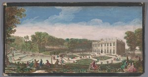Vista del piccolo parterre del giardino del Château de Marly (Vue du Chateau de Marli du côté du petit parterre) da Anonymous