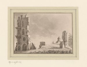 Veduta delle rovine di Huis ter Kleef vicino a Haarlem