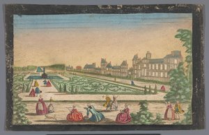 Vista sul giardino e il Palazzo di Fontainebleau da Anonymous