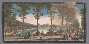 Vista sullo stagno del giardino del Palazzo di Fontainebleau da Anonymous